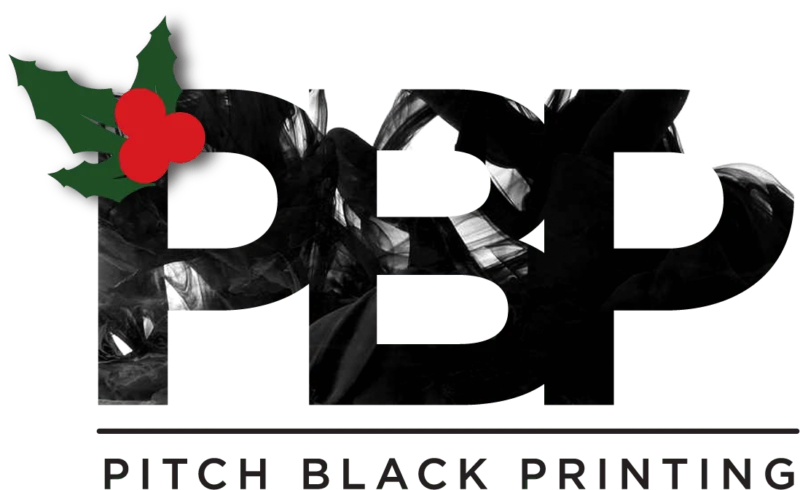 holiday logo Pitch Black Printing Co. holiday logo