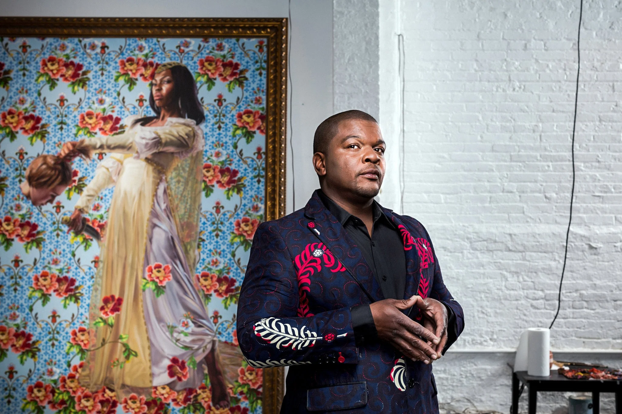 Kehinde Wiley in his Brooklyn studio
