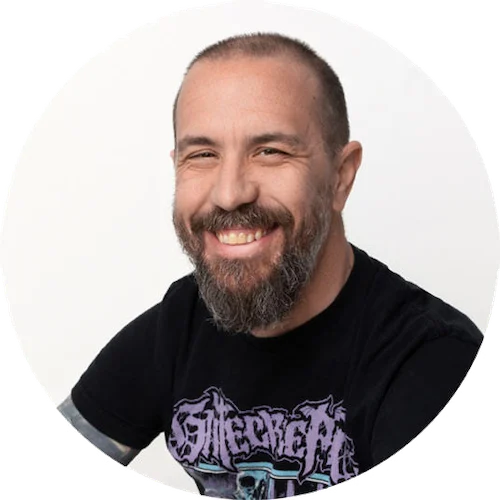 Maurice, co-owner of Pitch Black Printing Co.